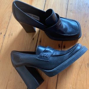 Vintage Y2K Chunky Square-toe Platform Loafers